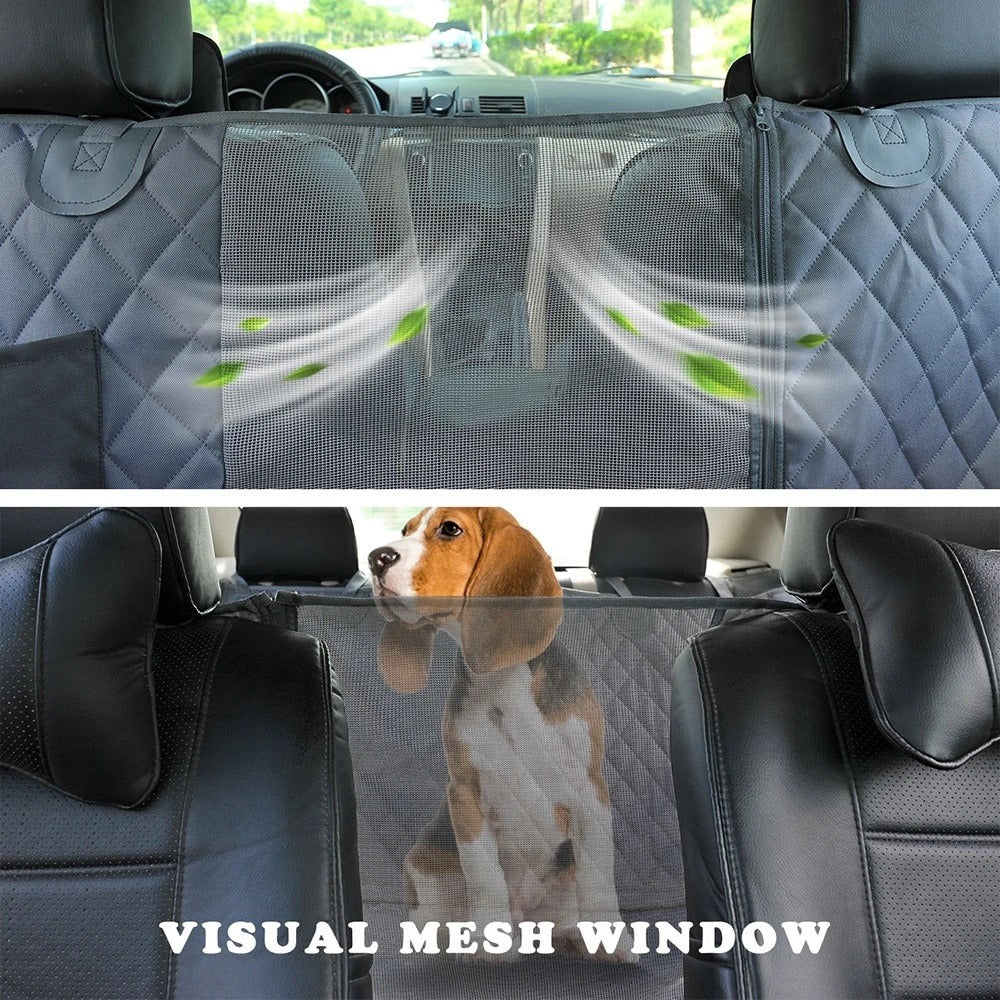 6-in-1 Waterproof Dog Car Seat Cover with Hard Bottom - Hammock, Seat Extender & Picnic Blanket