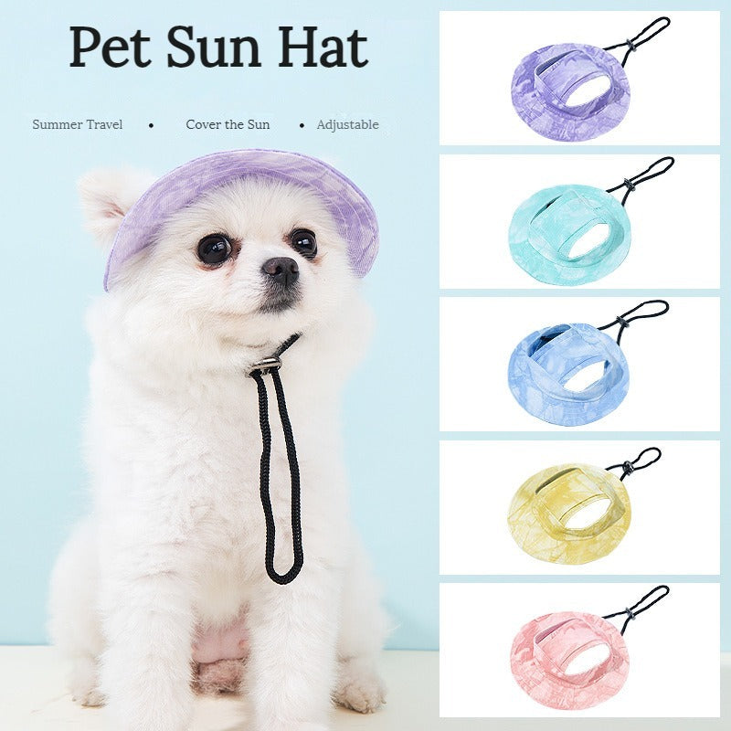 Lightweight Pet Sun Hat with Adjustable Fit - Breathable Protection for Outdoor Adventures