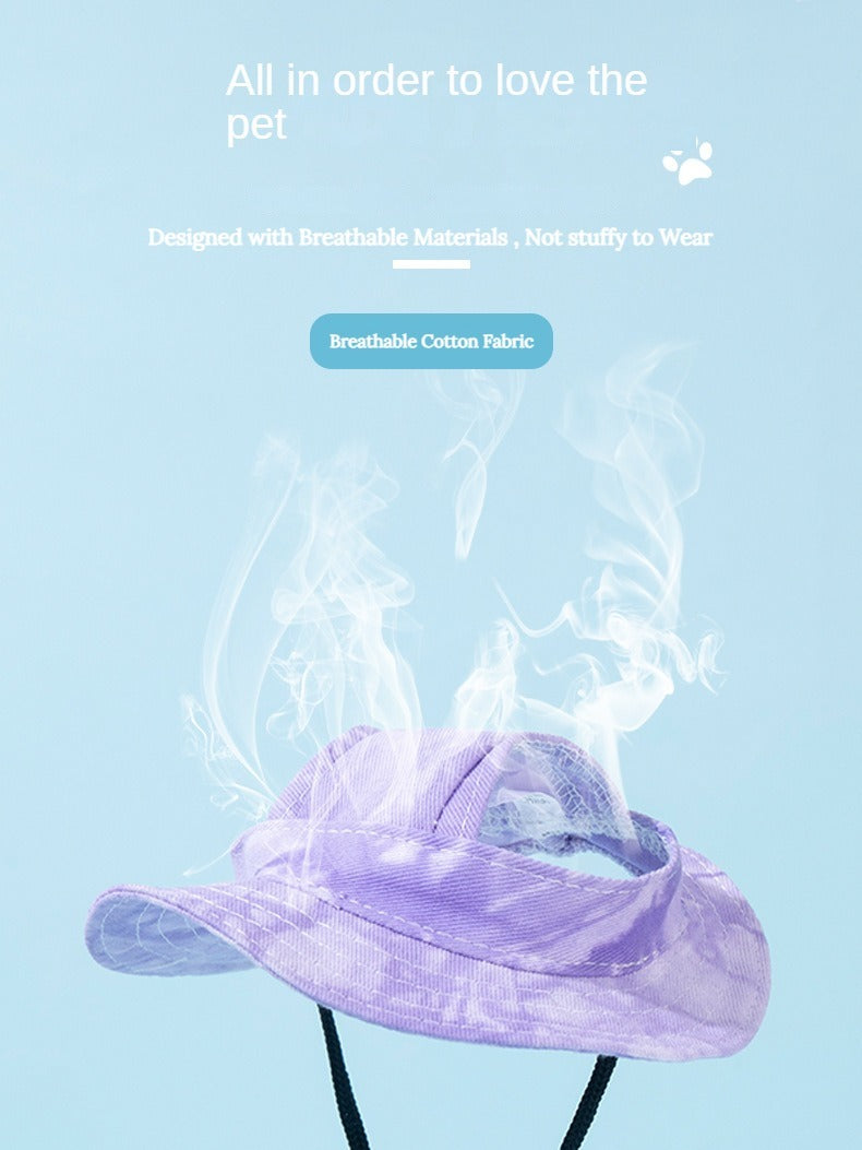 Lightweight Pet Sun Hat with Adjustable Fit - Breathable Protection for Outdoor Adventures