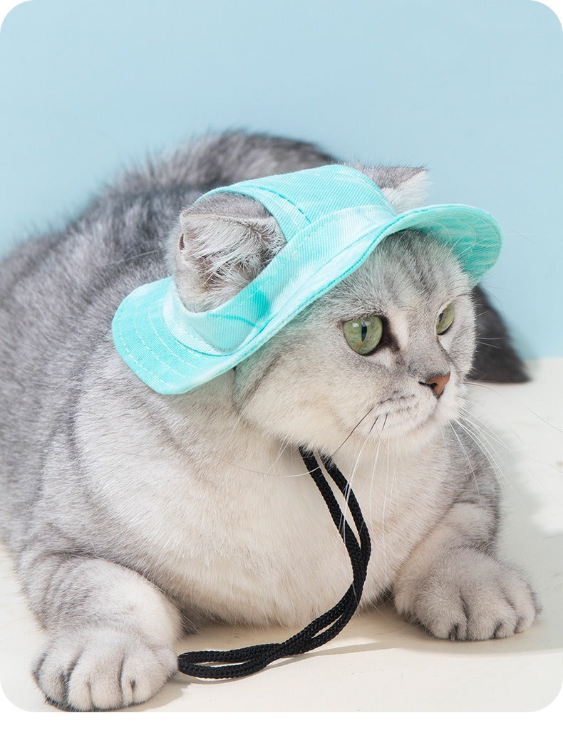 Lightweight Pet Sun Hat with Adjustable Fit - Breathable Protection for Outdoor Adventures