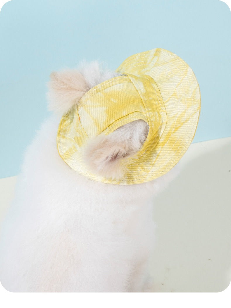 Lightweight Pet Sun Hat with Adjustable Fit - Breathable Protection for Outdoor Adventures