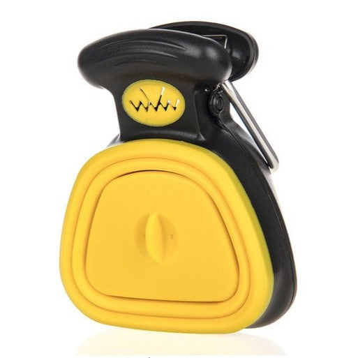 Portable Pet Waste Scooper with Expandable Container with Built-in Bag Dispenser & Convenient Clip-on Design