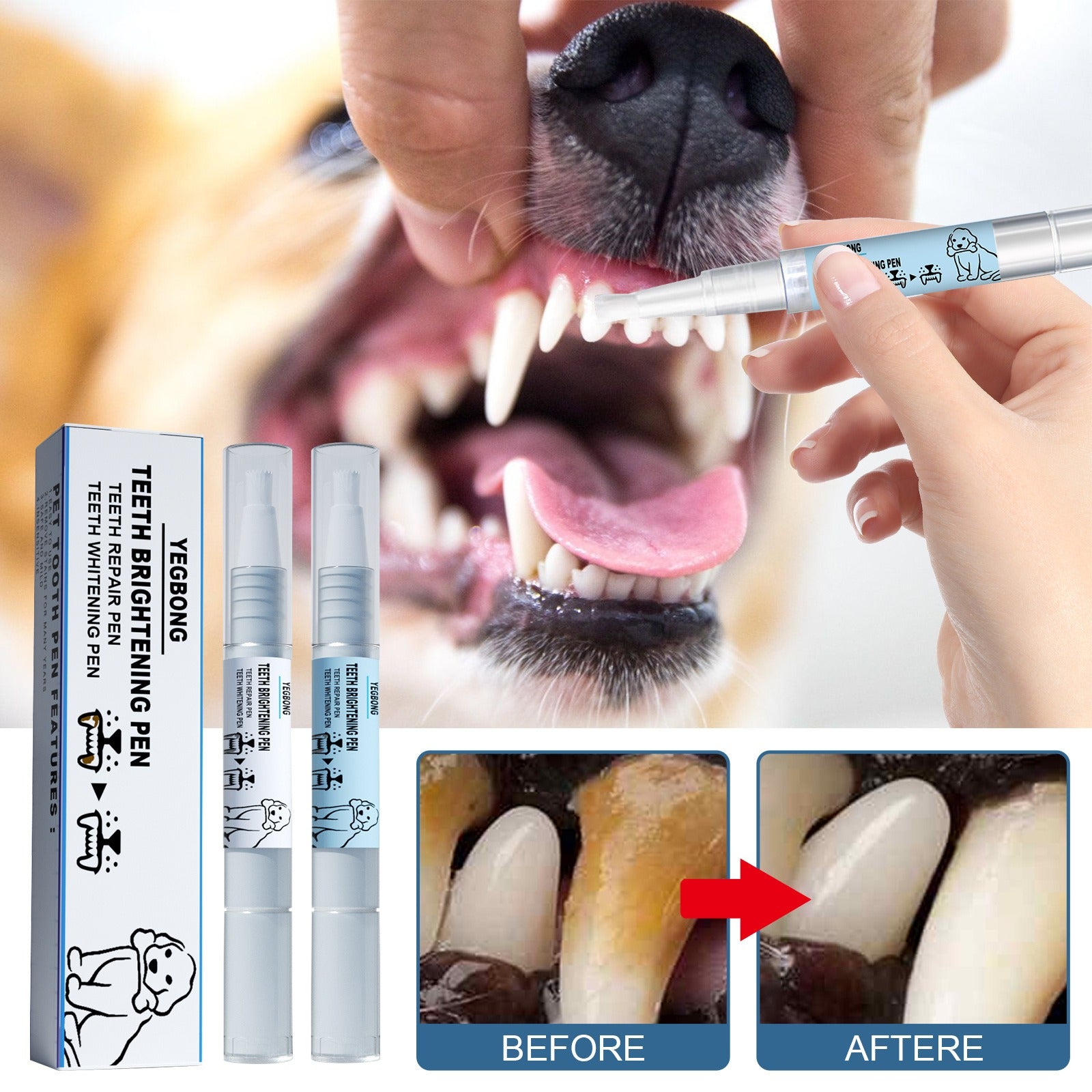 Advanced Teeth Brightening Pen for Pets - Effortless Stain Removal and Fresh Breath