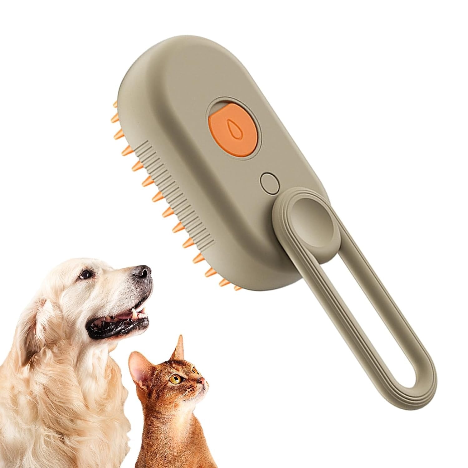 3-in-1 Pet Grooming Brush with Built-in Spray & Hair Collection - Detangles, Cleans, and Massages