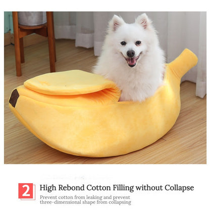 Cozy Banana Pet Bed - Ultra-Soft, High Rebound, and Easy to Clean