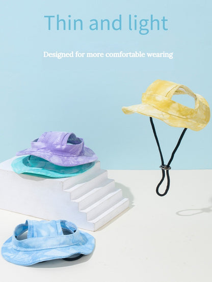 Lightweight Pet Sun Hat with Adjustable Fit - Breathable Protection for Outdoor Adventures