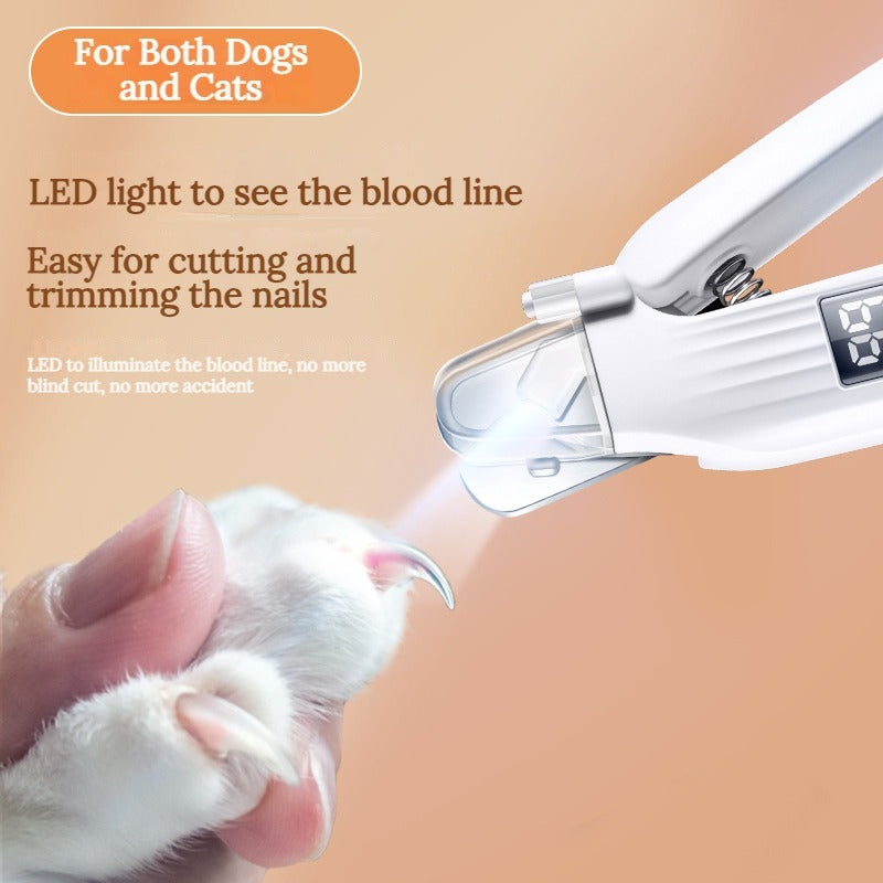 Rechargeable Pet Nail Clippers &amp; Grinder with LED Light and Nail Collector (New Version)