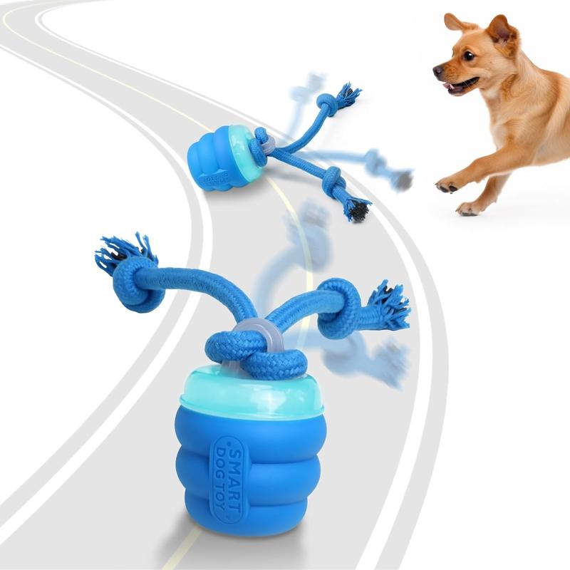 Interactive USB Rechargeable Gyro with RopeSmart Dog Toy -Sound-Enhanced Fun