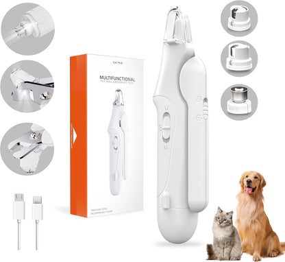 Rechargeable 2-in-1 Pet Nail Clippers and Grinder with LED Light (Old Version)