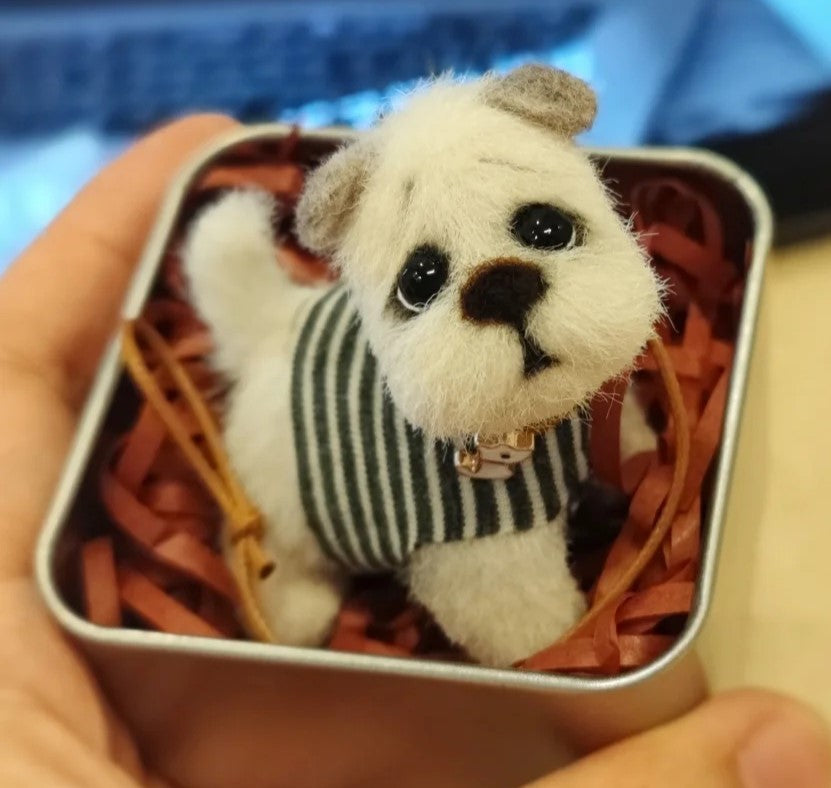 Custom Felt Pet Portrait - Handmade Tiny Felt Dogs &amp; Cats - Personalized Pet Keepsake