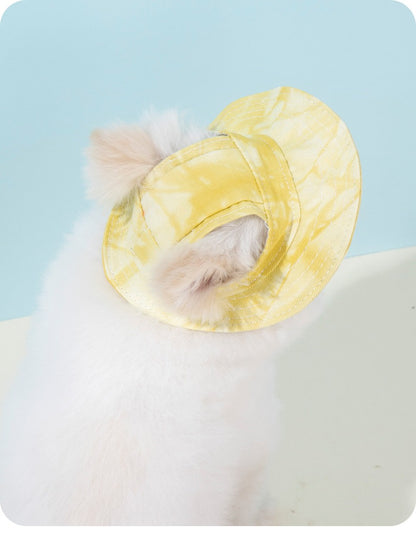 Lightweight Pet Sun Hat with Adjustable Fit - Breathable Protection for Outdoor Adventures