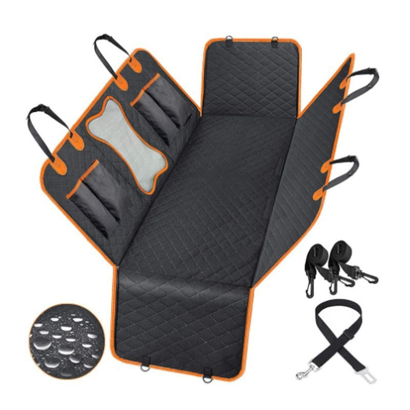 6-in-1 Waterproof Dog Car Seat Cover with Hard Bottom - Hammock, Seat Extender &amp; Picnic Blanket