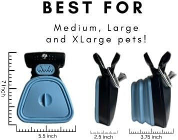 Portable Pet Waste Scooper with Expandable Container with Built-in Bag Dispenser &amp; Convenient Clip-on Design