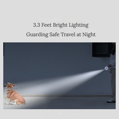 LED Dog Leash with RGB Light Ring &amp; Built-in Flashlight for Night Walks