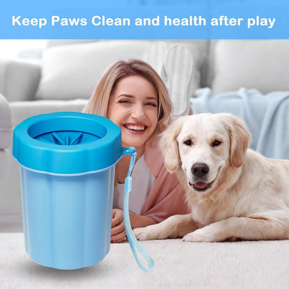 2-in-1 Dog Paw Cleaner &amp; Grooming Brush - Portable, Deep Cleaning for Paws