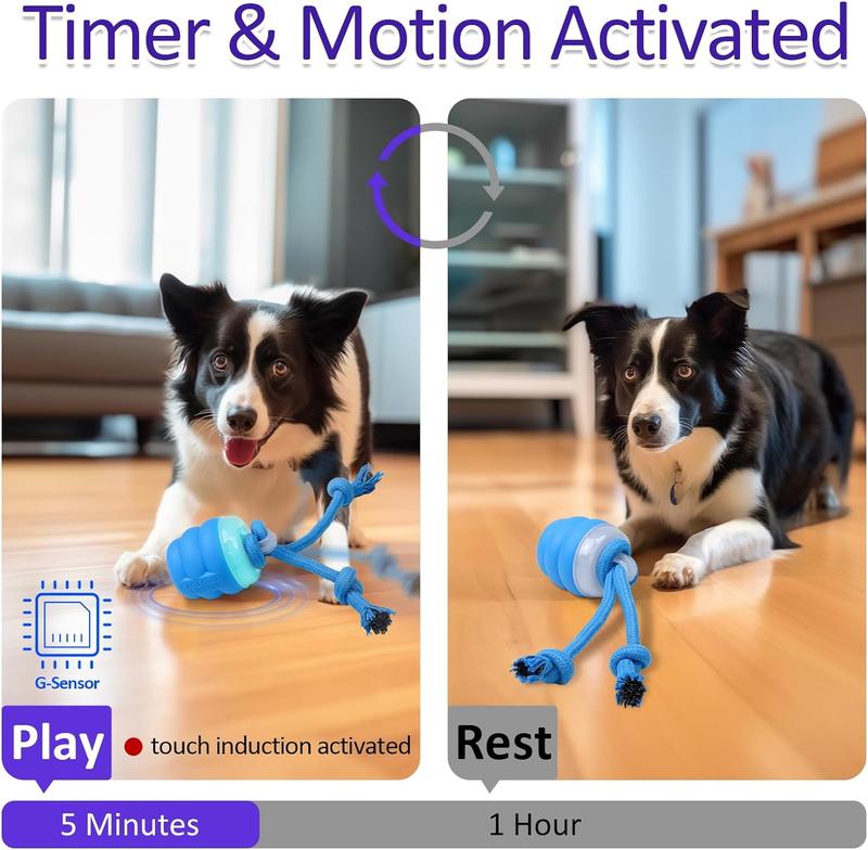 Interactive USB Rechargeable Gyro with RopeSmart Dog Toy -Sound-Enhanced Fun