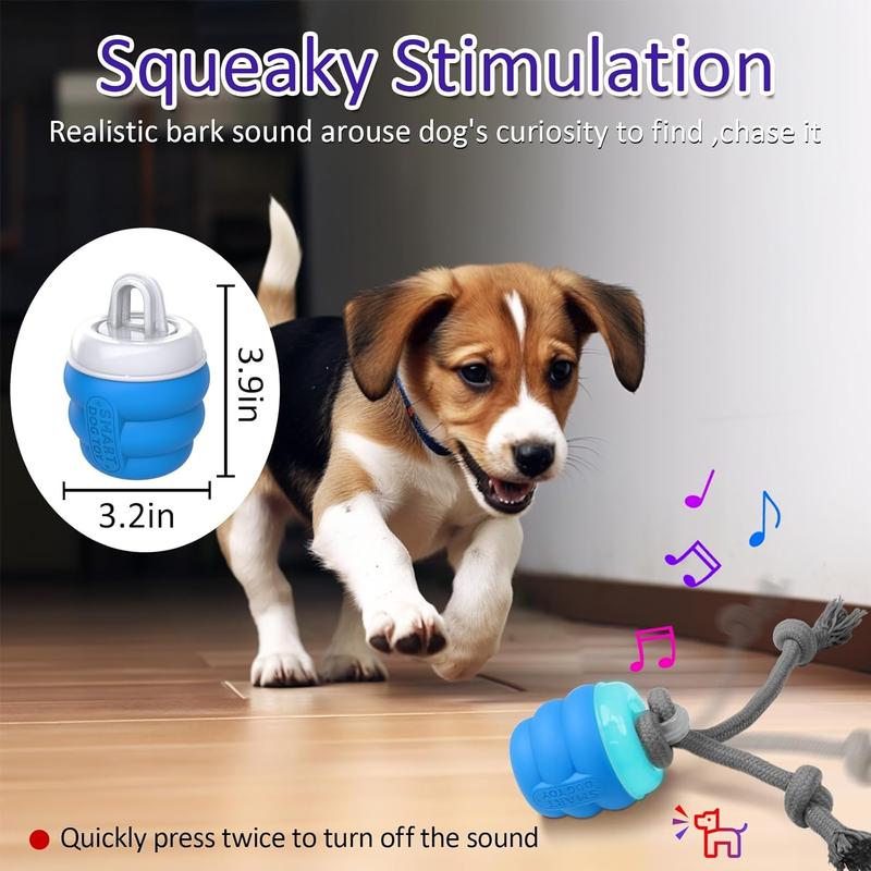 Interactive USB Rechargeable Gyro with RopeSmart Dog Toy -Sound-Enhanced Fun