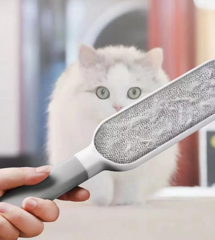 Self-Cleaning Pet Hair Remover Brush with Double-Sided Static Brush and Hygienic Storage Design