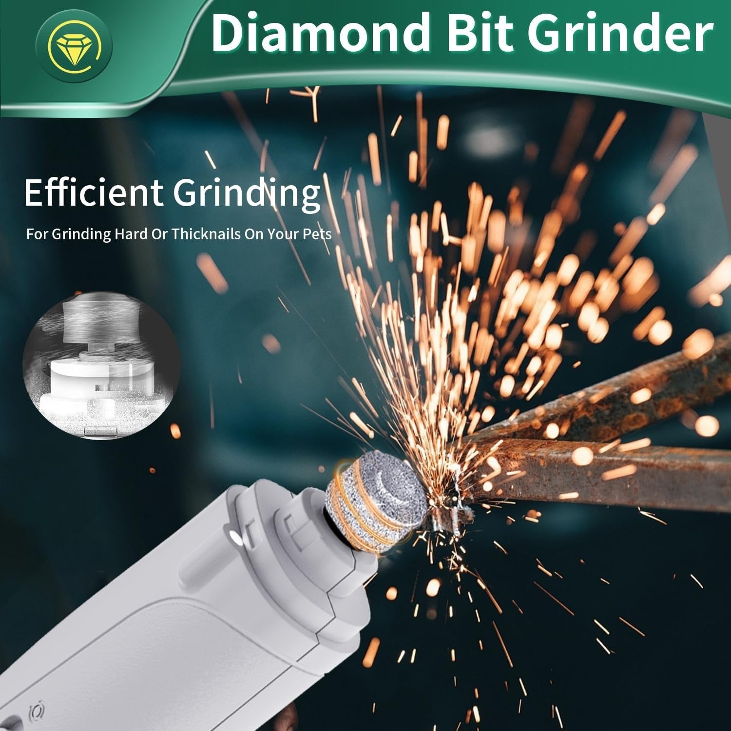 Rechargeable 2-in-1 Pet Nail Clippers and Grinder with LED Light (Old Version)
