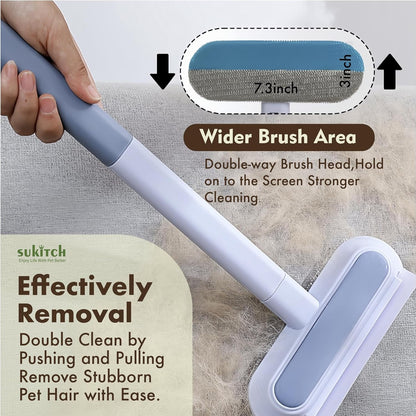 Multi-Surface Pet Hair Remover with Dual-Sided Brush - Effortless Fur Collection for Carpets, Sofas, and Clothes