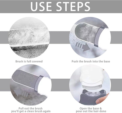 Self-Cleaning Pet Hair Remover Brush with Double-Sided Static Brush and Hygienic Storage Design