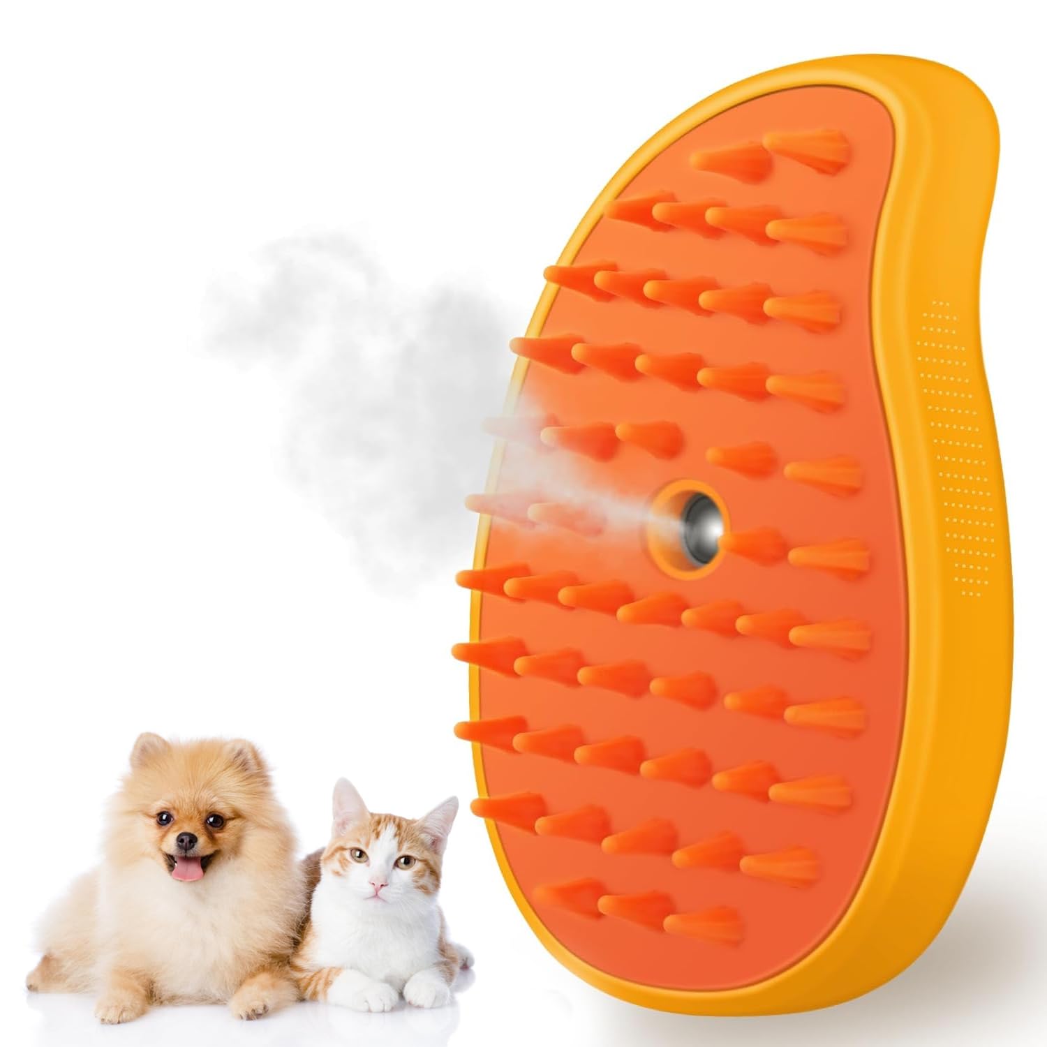 3-in-1 Pet Grooming Brush with Built-in Spray &amp; Hair Collection - Detangles, Cleans, and Massages