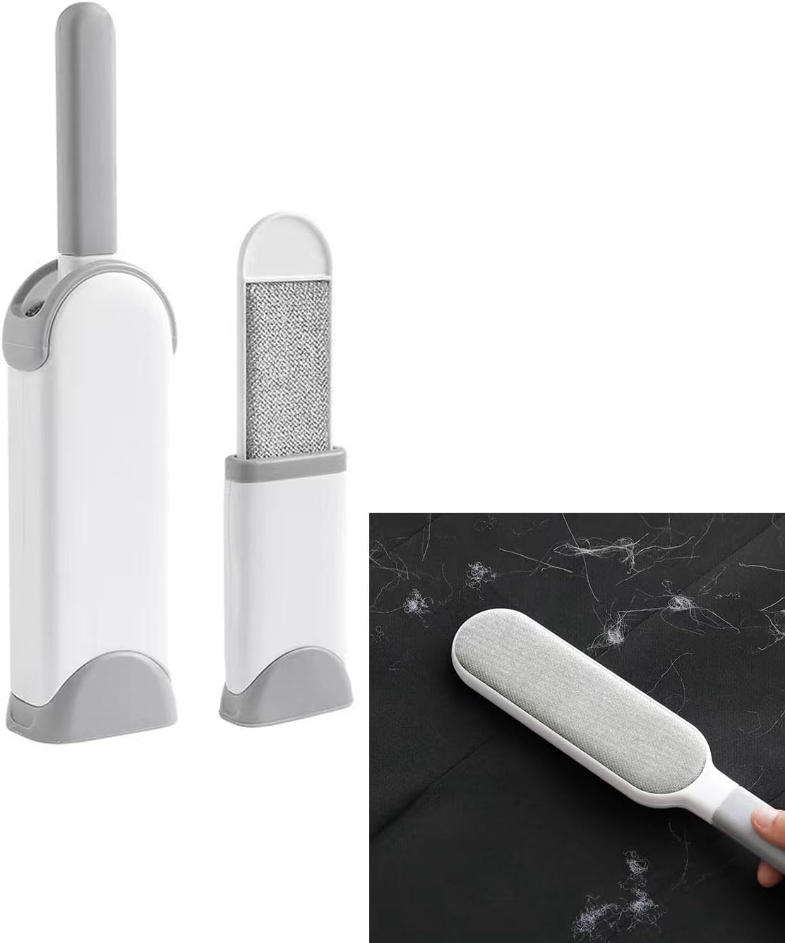 Self-Cleaning Pet Hair Remover Brush with Double-Sided Static Brush and Hygienic Storage Design