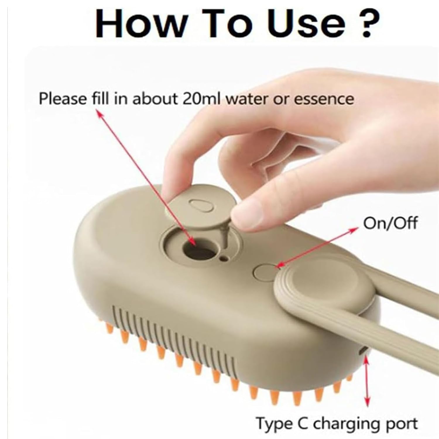 3-in-1 Pet Grooming Brush with Built-in Spray &amp; Hair Collection - Detangles, Cleans, and Massages