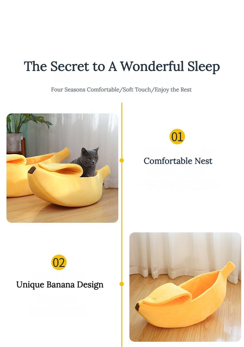 Cozy Banana Pet Bed - Ultra-Soft, High Rebound, and Easy to Clean