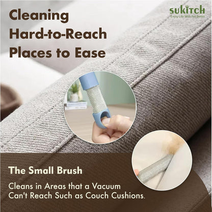 Multi-Surface Pet Hair Remover with Dual-Sided Brush - Effortless Fur Collection for Carpets, Sofas, and Clothes
