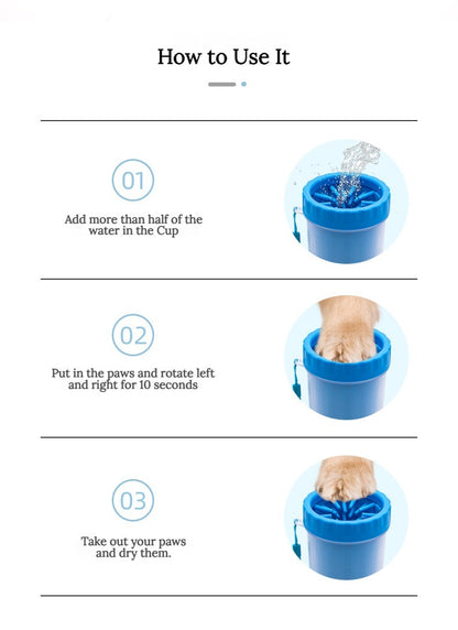2-in-1 Dog Paw Cleaner &amp; Grooming Brush - Portable, Deep Cleaning for Paws