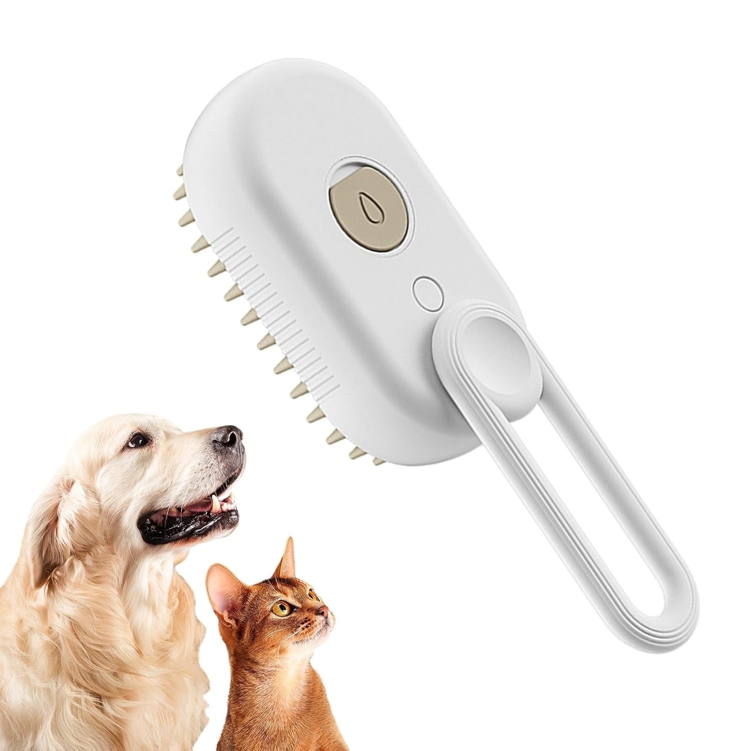 3-in-1 Pet Grooming Brush with Built-in Spray &amp; Hair Collection - Detangles, Cleans, and Massages