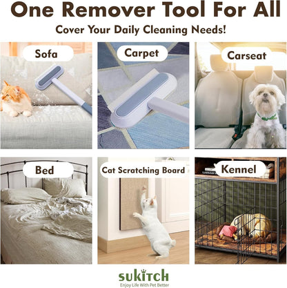 Multi-Surface Pet Hair Remover with Dual-Sided Brush - Effortless Fur Collection for Carpets, Sofas, and Clothes