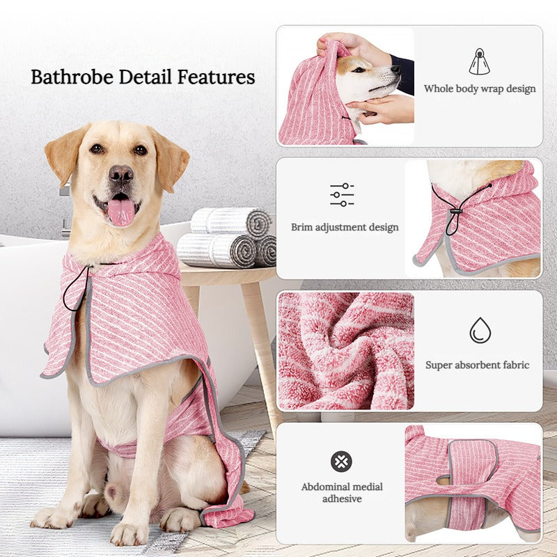 Super Absorbent Quick-Dry Pet Bathrobe for Dogs and Cats