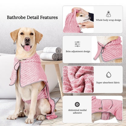 Super Absorbent Quick-Dry Pet Bathrobe for Dogs and Cats