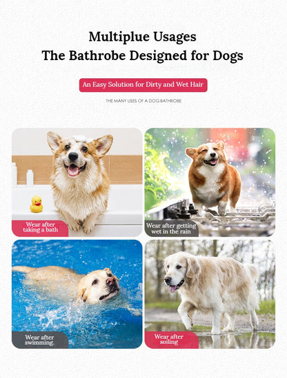 Super Absorbent Quick-Dry Pet Bathrobe for Dogs and Cats