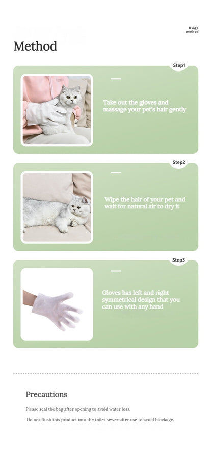 Aloe Essence Pet Cleaning Gloves – Nourishing, Deodorizing &amp; Gentle for Dogs and Cats