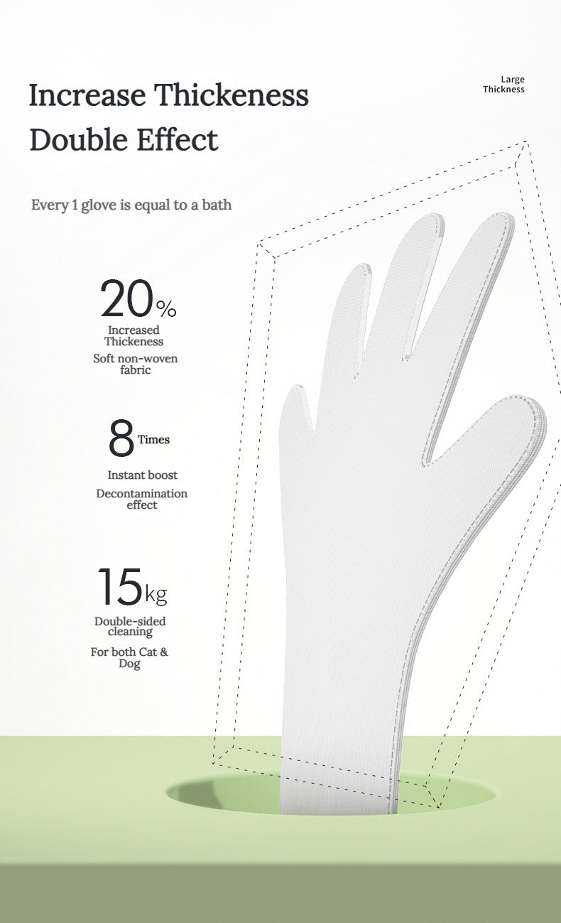 Aloe Essence Pet Cleaning Gloves – Nourishing, Deodorizing &amp; Gentle for Dogs and Cats