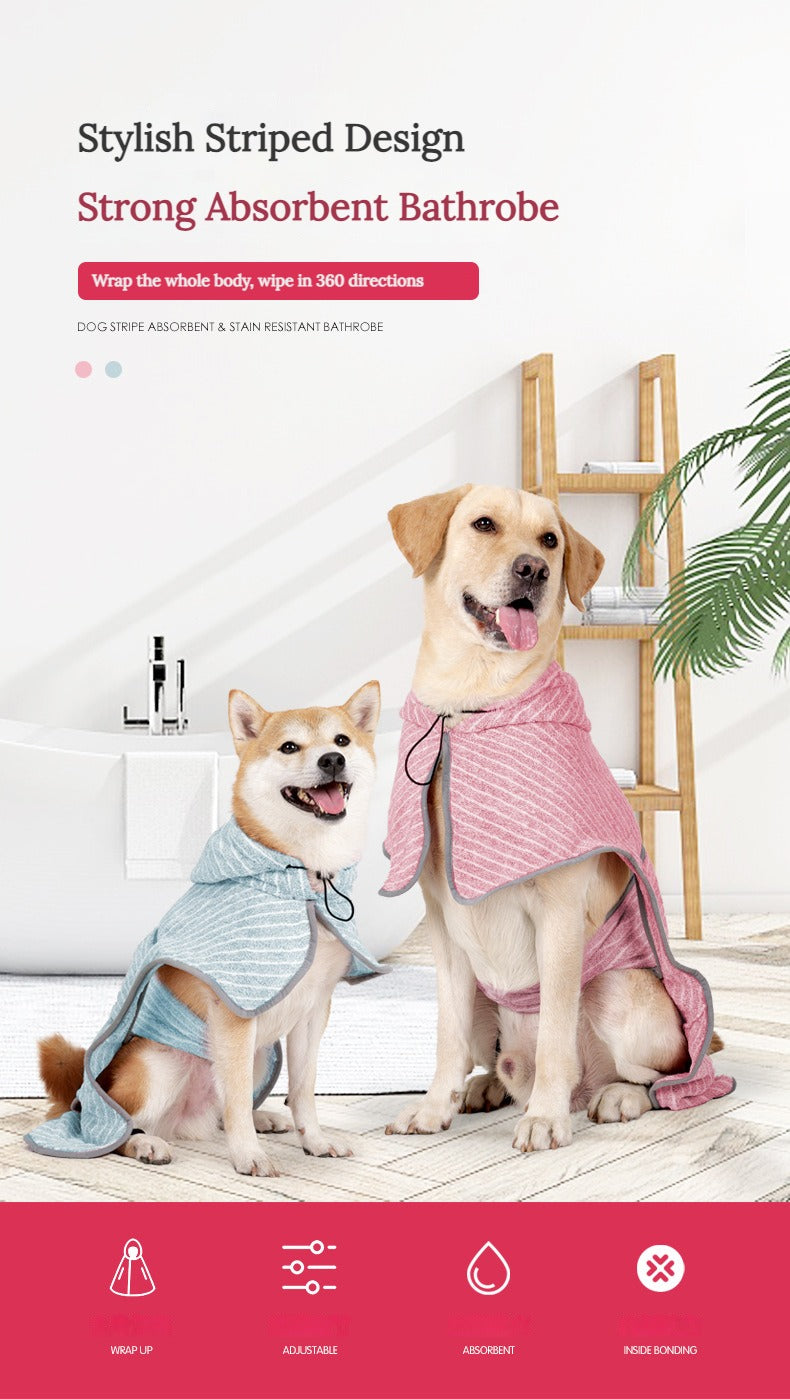 Super Absorbent Quick-Dry Pet Bathrobe for Dogs and Cats