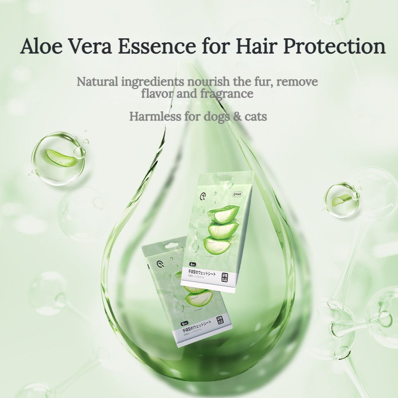 Aloe Essence Pet Cleaning Gloves – Nourishing, Deodorizing &amp; Gentle for Dogs and Cats