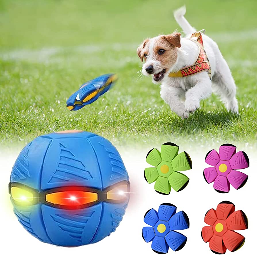 Interactive Dog Frisbee Ball - Transforms from Ball to Frisbee for Endless Play Fun