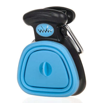 Portable Pet Waste Scooper with Expandable Container with Built-in Bag Dispenser &amp; Convenient Clip-on Design